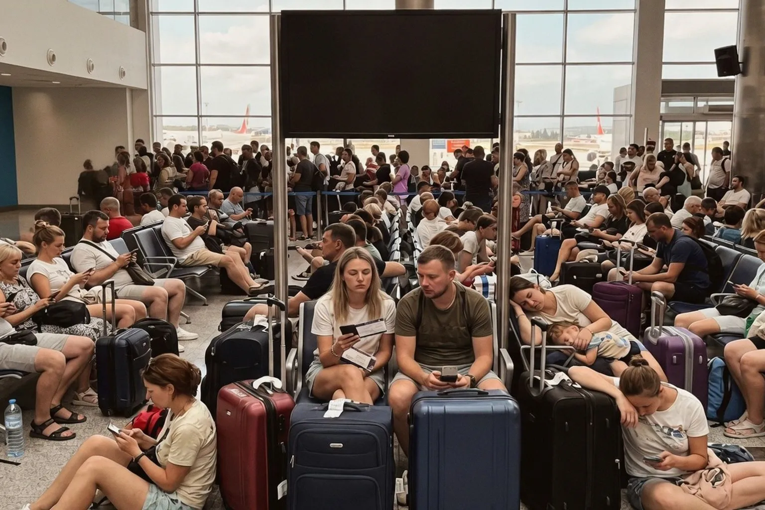 Массовые отмены рейсов Turkish Airlines в Москву вызвали задержки для транзитных туристов в Стамбуле и Анталье