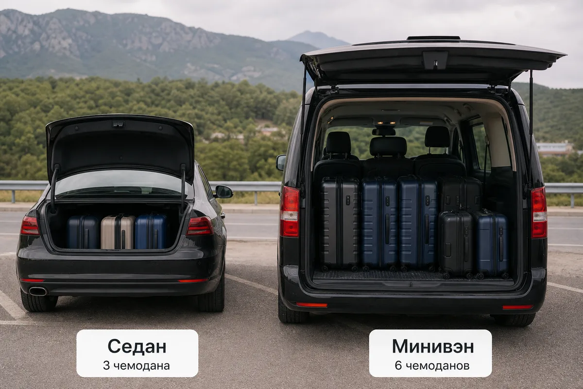 Стоимость группового трансфера из Анталии в Кемер: выбор минивэна под крупный багаж